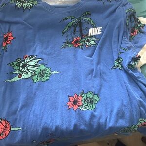 Nike Blue Tropical Print T-Shirt